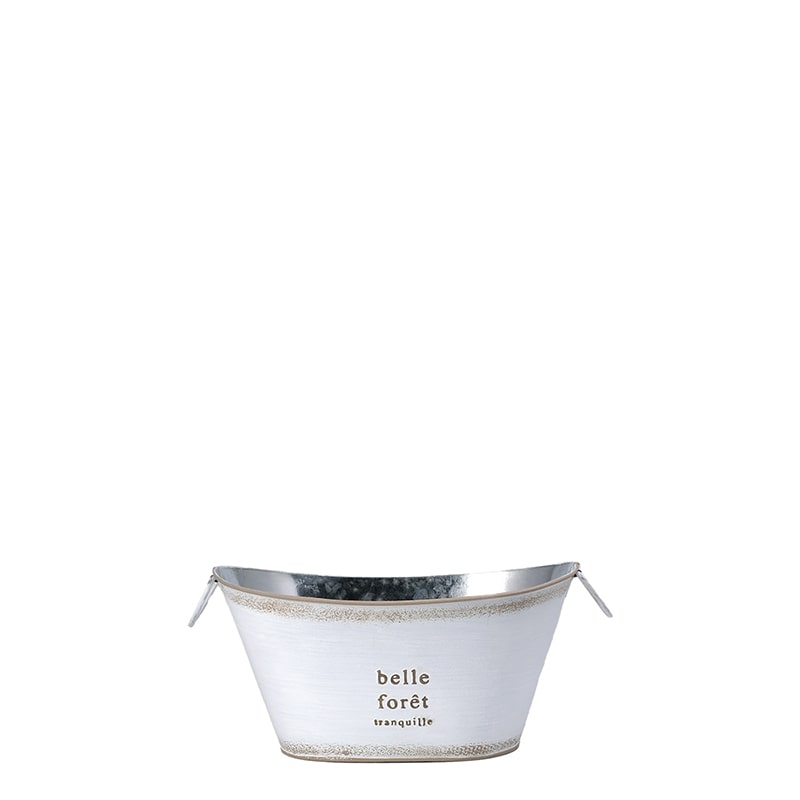 ケー・イー・アイ ブリキポット　ハウスプランツブリキ　オーバル オーバル　ホワイト 4993-WH 1個（ご注文単位2個）【直送品】