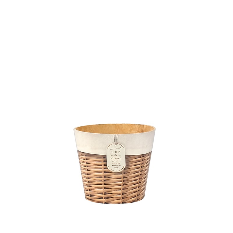 ケー・イー・アイ ウッドポット　ハーフリネンバスケット ラウンド　SS 4997-D 1個（ご注文単位6個）【直送品】