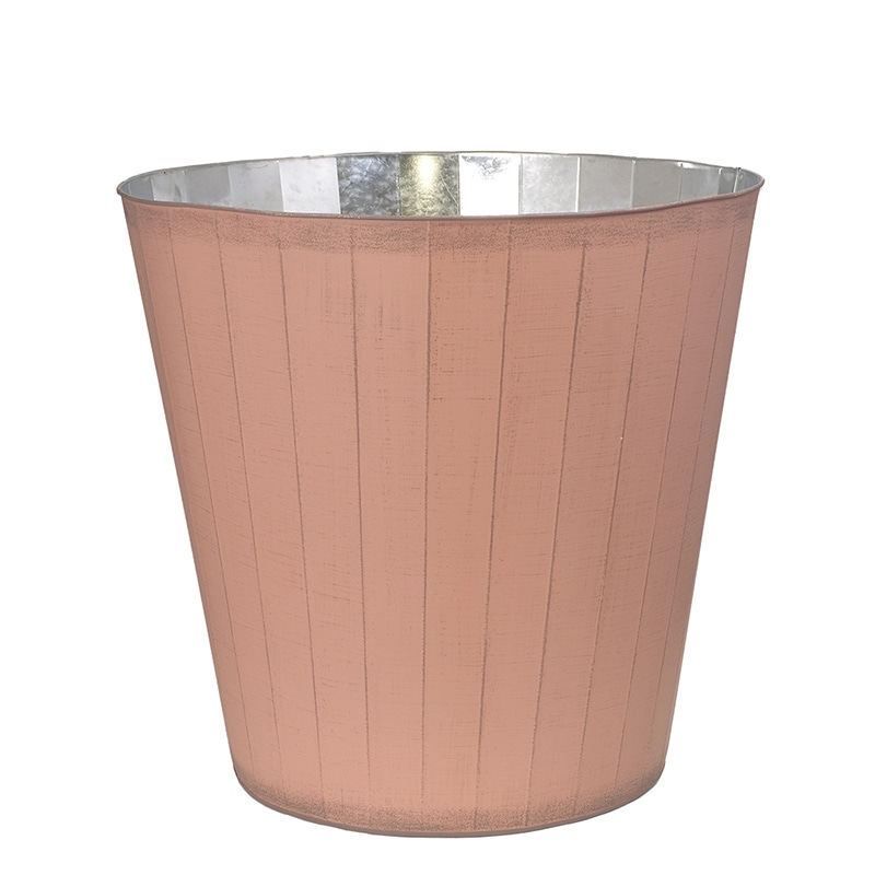 ケー・イー・アイ 鉢カバー　ハウスプランツブリキ　ストライプ 10号用　レッド 5010-RD 1個（ご注文単位2個）【直送品】