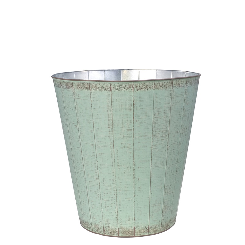 ケー・イー・アイ 鉢カバー　ハウスプランツブリキ　ストライプ 8号用　ミント 5011-MT 1個（ご注文単位2個）【直送品】