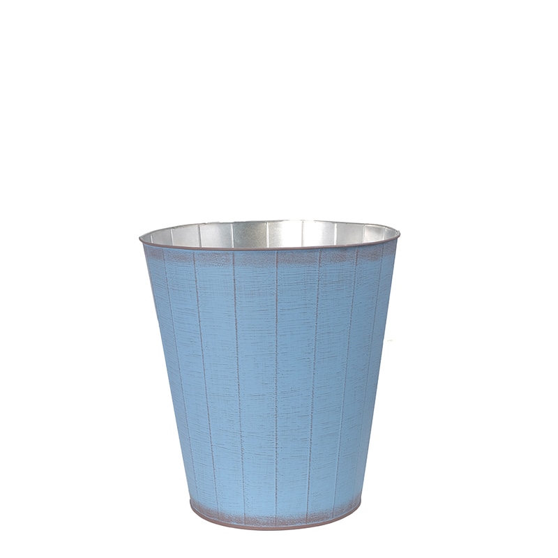 ケー・イー・アイ 鉢カバー　ハウスプランツブリキ　ストライプ 7号用　ブルー 5012-BL 1個（ご注文単位2個）【直送品】