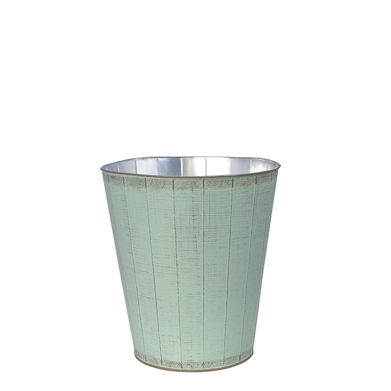 ケー・イー・アイ 鉢カバー　ハウスプランツブリキ　ストライプ 7号用　ミント 5012-MT 1個（ご注文単位2個）【直送品】
