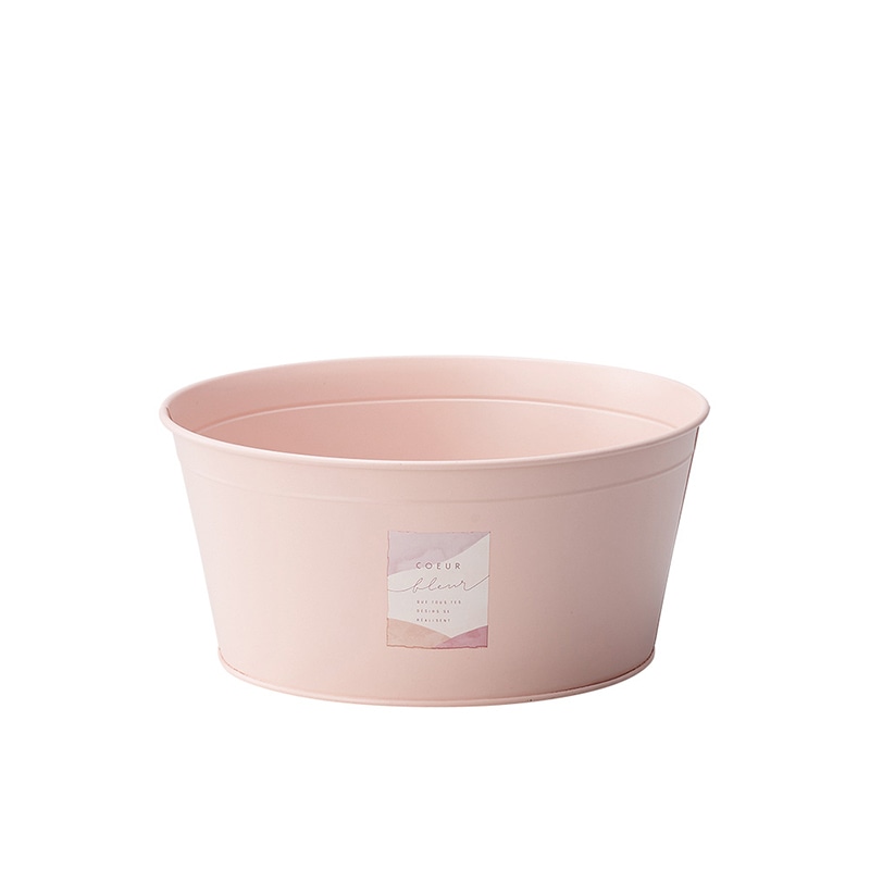 ケー・イー・アイ ブリキポット ニュアンスラベル サークル M ピンク 5084-PK 1個(ご注文単位2個)【直送品】