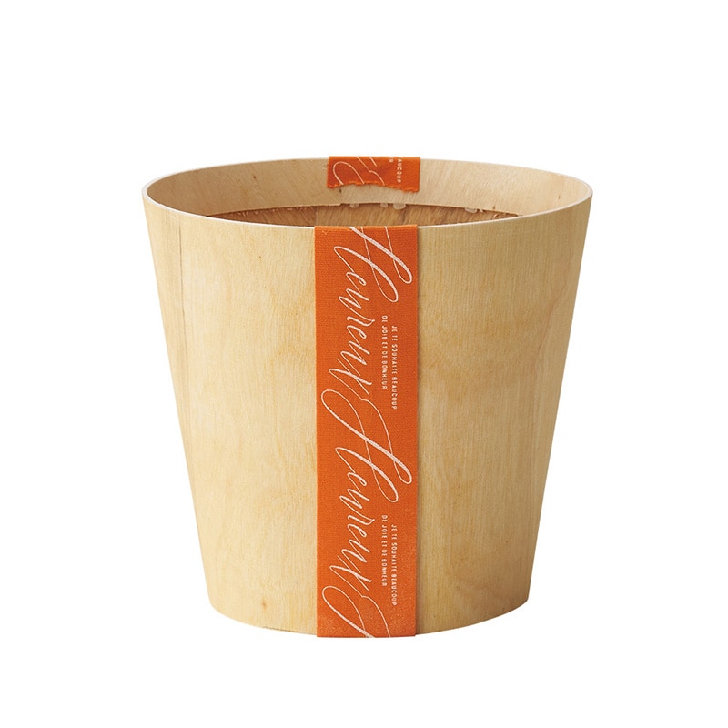 ケー・イー・アイ ウッドポット カラーリボンバスケット ラウンド L オレンジ 5090-OR 1個(ご注文単位3個)【直送品】