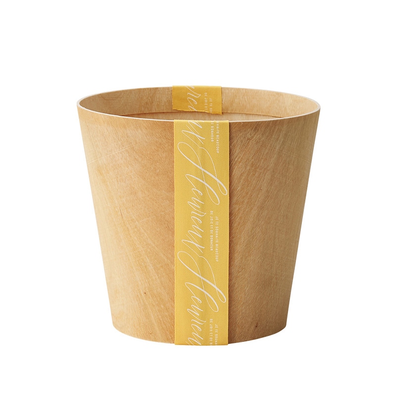 ケー・イー・アイ ウッドポット カラーリボンバスケット ラウンド L イエロー 5090-YE 1個(ご注文単位3個)【直送品】