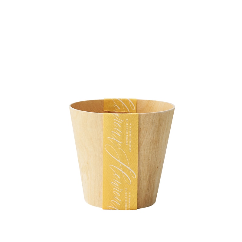 ケー・イー・アイ ウッドポット カラーリボンバスケット ラウンド S イエロー 5091-YE 1個(ご注文単位4個)【直送品】