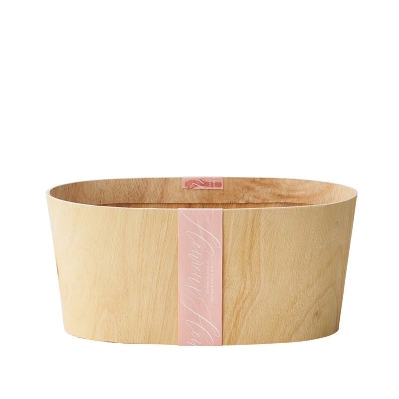 ケー・イー・アイ ウッドポット カラーリボンバスケット オーバル ピンク 5092-PK 1個(ご注文単位2個)【直送品】
