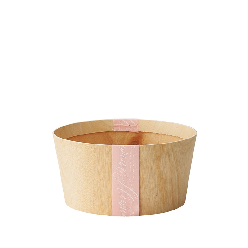 ケー・イー・アイ ウッドポット カラーリボンバスケット サークル L ピンク 5093-PK 1個(ご注文単位3個)【直送品】