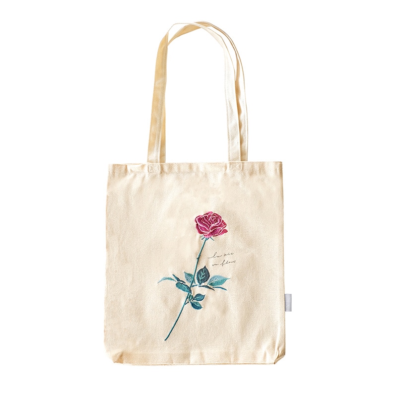 ケー・イー・アイ 刺繍トートバッグ　大 ローズ IT001-1 1個（ご注文単位2個）【直送品】