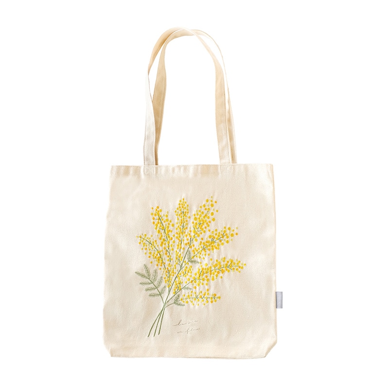 ケー・イー・アイ 刺繍トートバッグ　大 ミモザ IT001-3 1個（ご注文単位2個）【直送品】