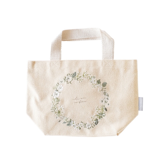 ケー・イー・アイ 刺繍ミニトートバッグ グリーンリース IT003-4 1個（ご注文単位2個）【直送品】