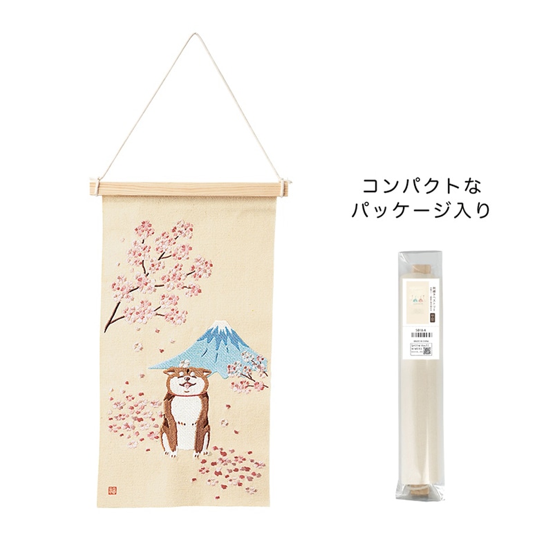 ケー・イー・アイ 刺繍タペストリー S　桜富士柴犬 5211-B 1個（ご注文単位2個）【直送品】
