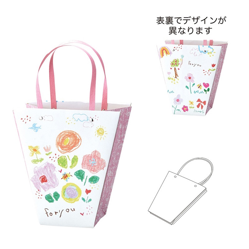 ケー・イー・アイ アート風ギフトバッグ L　ホワイト 5221-A-WH 1個（ご注文単位5個）【直送品】