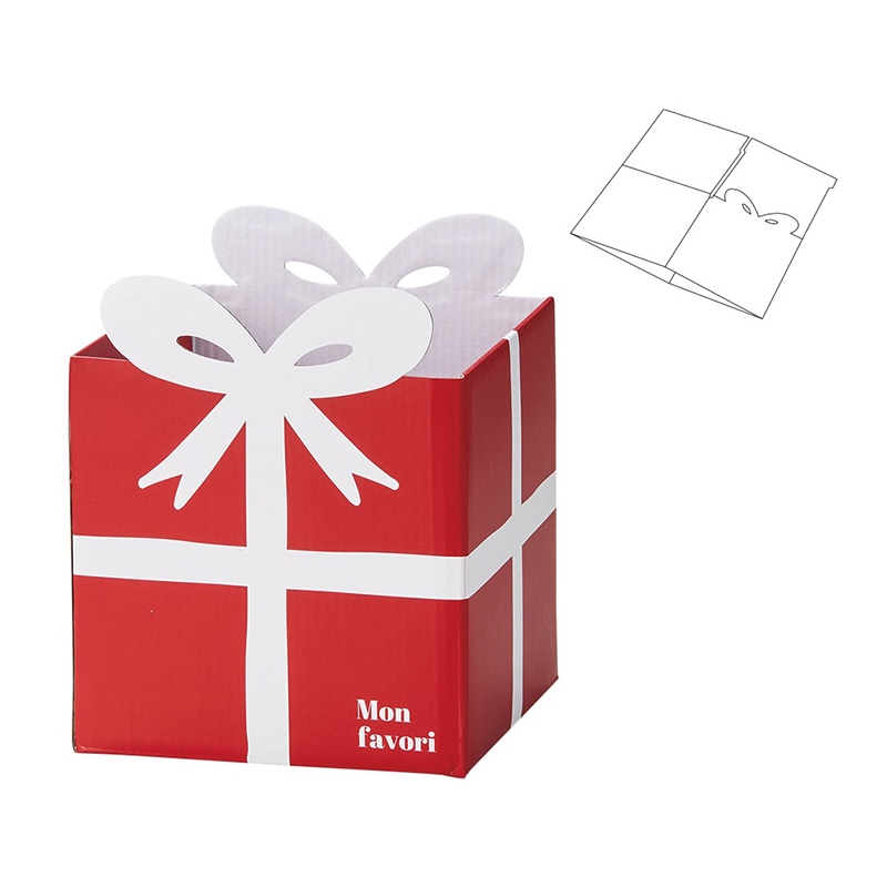 ケー・イー・アイ プレンゼント型組み立てボックス L　レッド 5228-A-RD 1個（ご注文単位10個）【直送品】