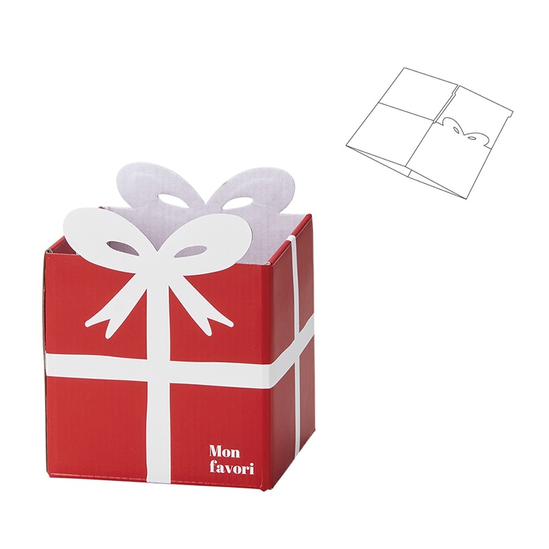 ケー・イー・アイ プレンゼント型組み立てボックス M　レッド 5228-B-RD 1個（ご注文単位10個）【直送品】