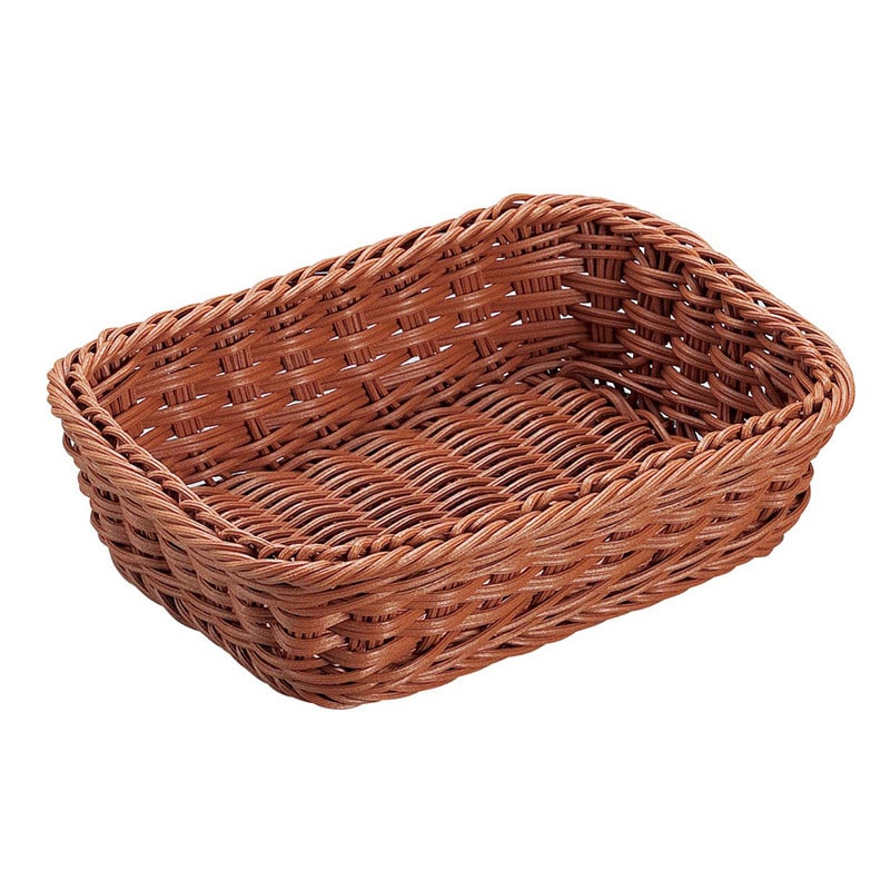 シンドー 抗菌樹脂 角型バスケット DS100 18型 ブラウン 1個(ご注文単位1個)【直送品】