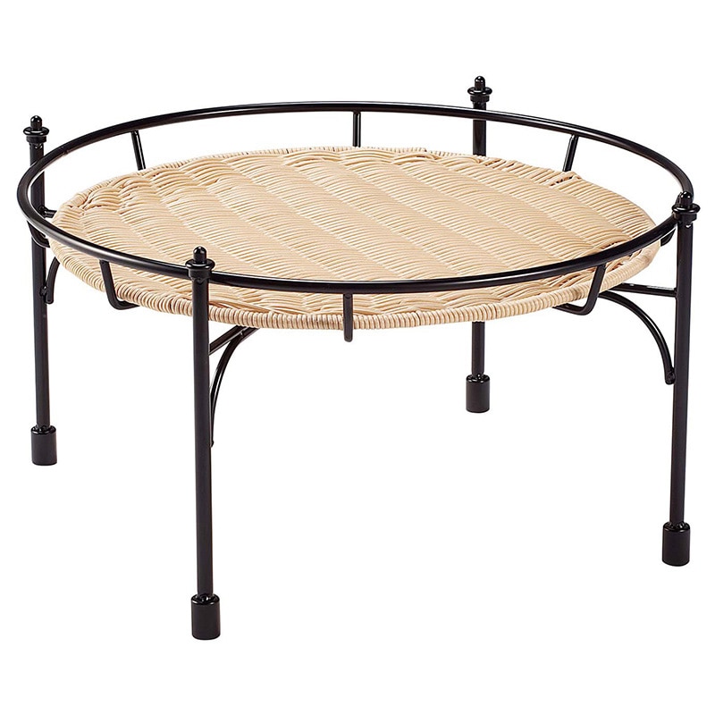 シンドー 積み重ねスタンド丸 DS514 低 ナチュラル 1個(ご注文単位1個)【直送品】