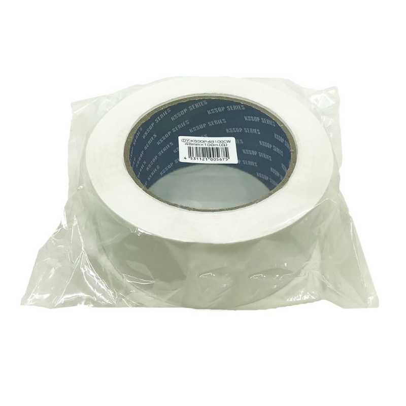 清和産業 梱包用OPPテープ　カラー 48mm×100m 白 1巻（ご注文単位5巻）【直送品】