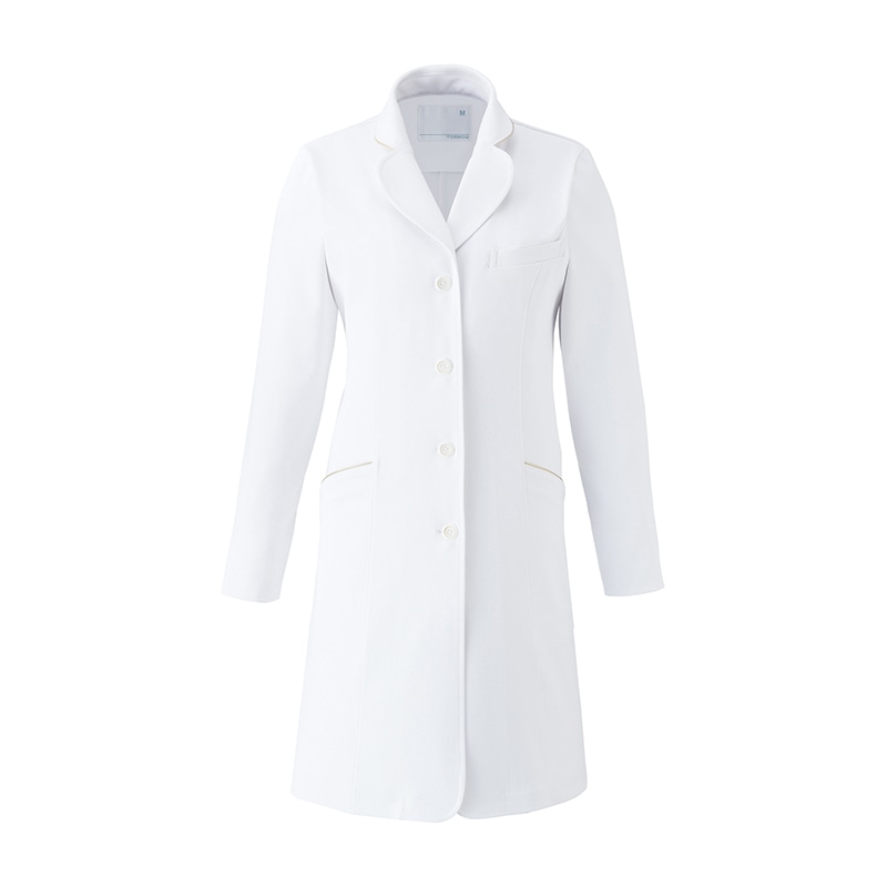 レディスコート　薬剤師用ウェア　CM701-03 ホワイト×シルバー　M  1個（ご注文単位1個）【直送品】