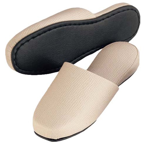 ビニールレザー メンズスリッパ ベージュ T-NRL-24 1個(ご注文単位1個)【直送品】