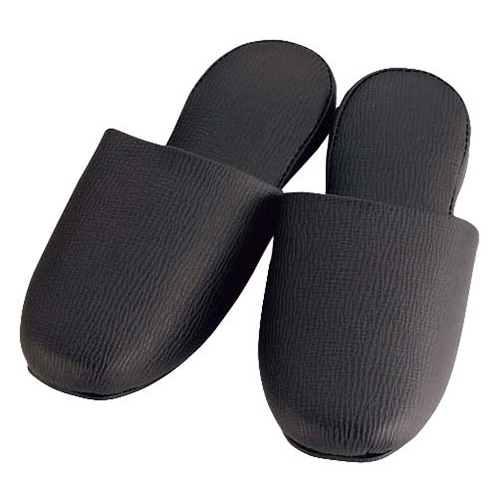 ビニールレザー メンズスリッパ ブラウン T-NRL-24 1個(ご注文単位1個)【直送品】