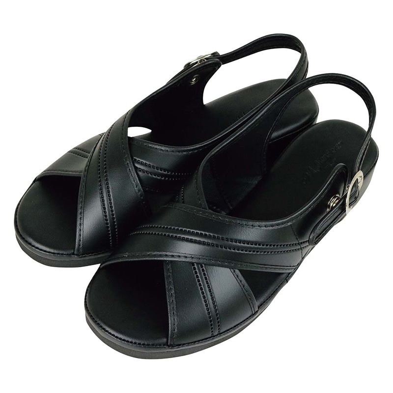 オフィスサンダル TZL-12 ブラック M 1個(ご注文単位1個)【直送品】