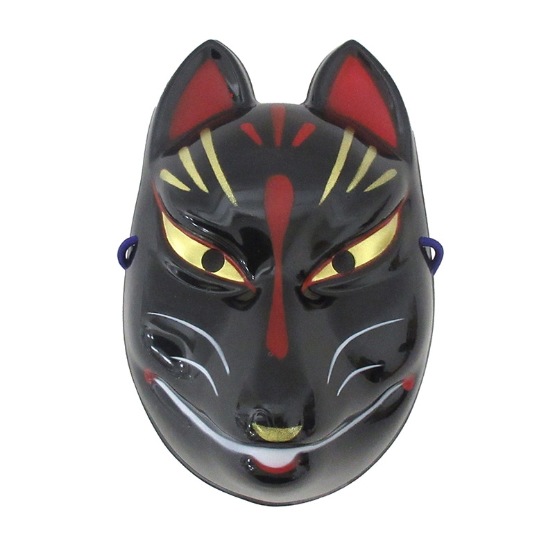 ファースト・アロー きつねのお面　狐面 ブラック 303-455　1枚（ご注文単位24枚）【直送品】