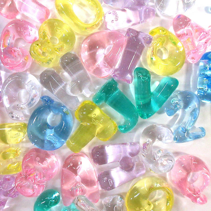 ファースト・アロー クラッシュアイス　数字&アルファベット パステル6カラー　1kg　400個 506-560　1袋（ご注文単位1袋）【直送品】