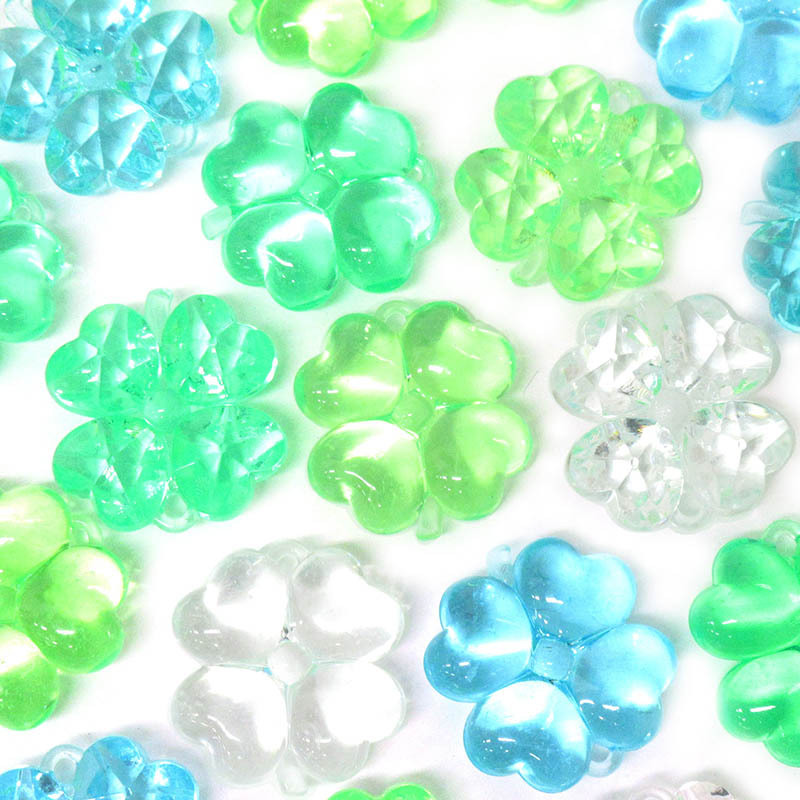 ファースト・アロー クラッシュアイス　四葉のクローバー グリーン系ミックス　1kg　245個 506-793　1袋（ご注文単位1袋）【直送品】