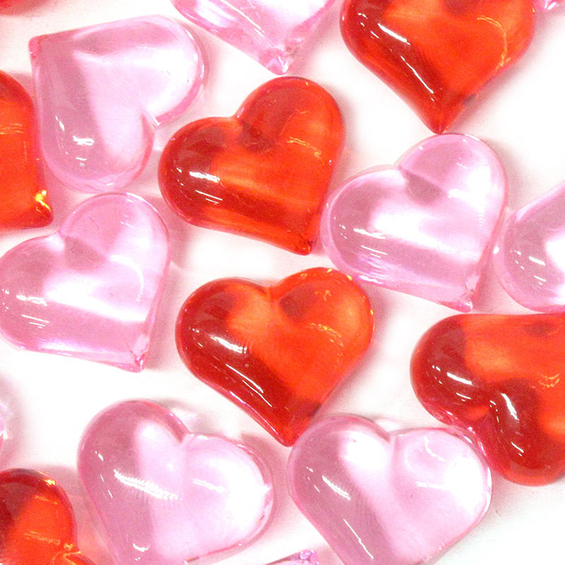 ファースト・アロー クラッシュアイス　リトルハート レッド&ピンク　1kg　310個 506-951　1袋（ご注文単位1袋）【直送品】