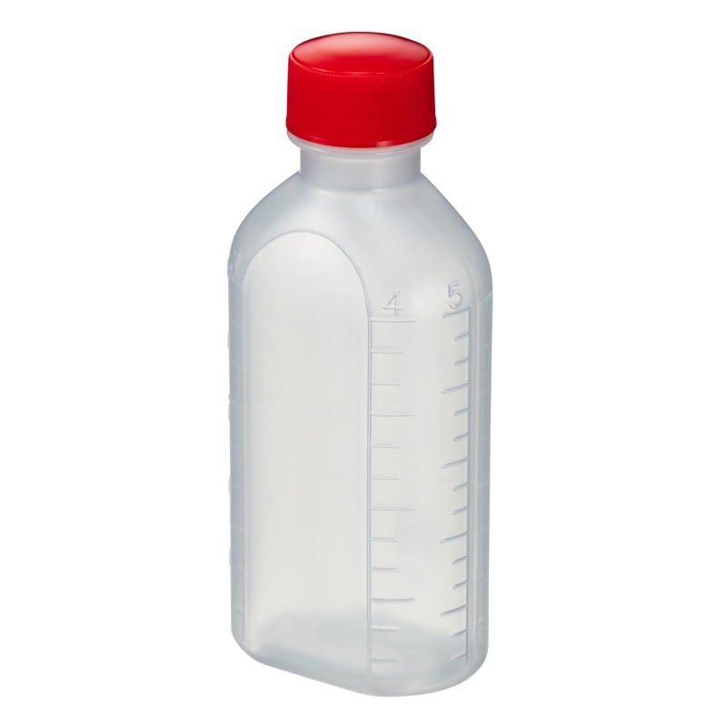 投薬瓶PPB　滅菌済　少数包装　100cc 10本入　キャップ：赤  1個（ご注文単位1個）【直送品】
