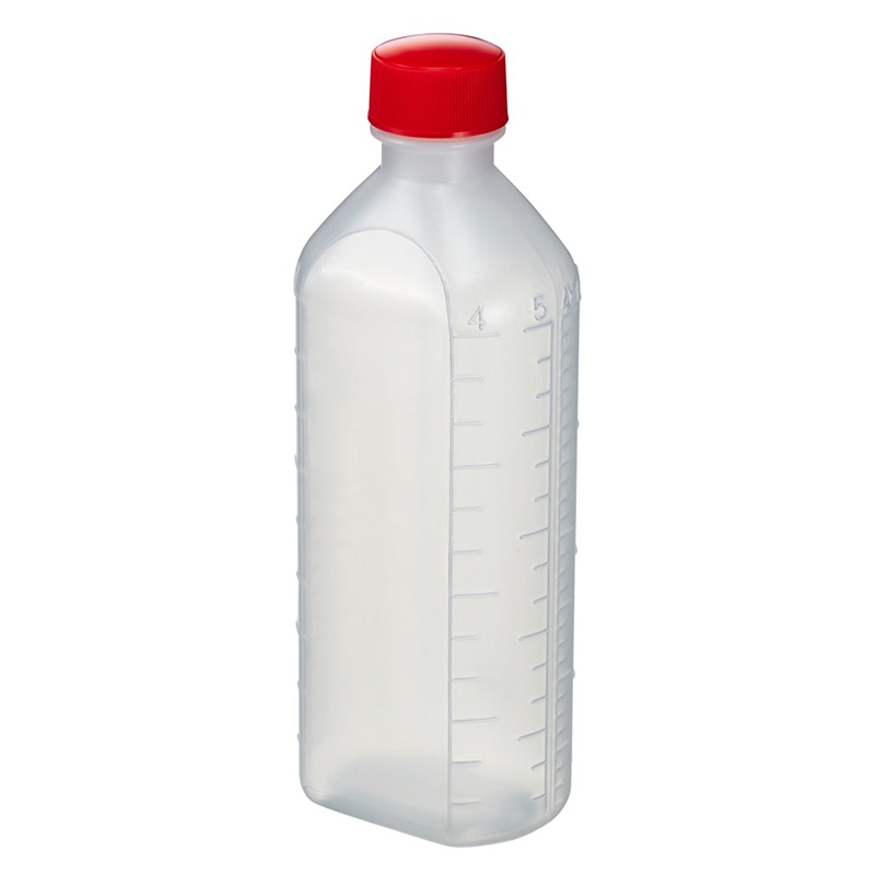 投薬瓶PPB　滅菌済　少数包装　200cc 5本入　キャップ：赤  1個（ご注文単位1個）【直送品】
