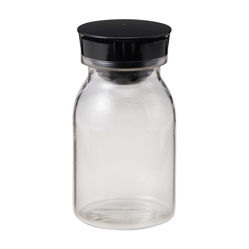 散薬瓶 PC製 透明 150cc キャップ:黒 1個(ご注文単位1個)【直送品】
