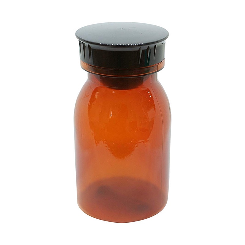散薬瓶 PC製 茶 150cc キャップ:黒 1個(ご注文単位1個)【直送品】
