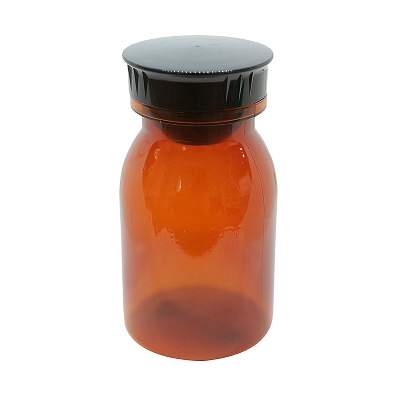 散薬瓶 PC製 茶 500cc キャップ:黒 1個(ご注文単位1個)【直送品】