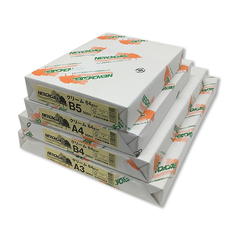 コピー用紙 NEWファインカラー(国産) B4 クリーム 500枚/冊