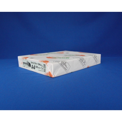 コピー用紙 NEWファインカラー(国産) A4ライトブルー 500枚/冊