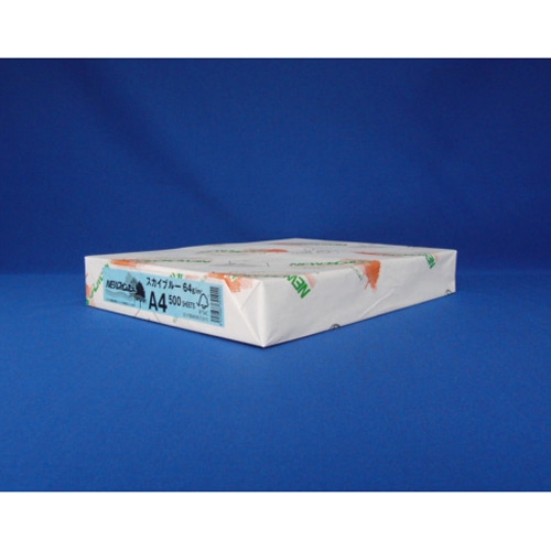 コピー用紙 NEWファインカラー(国産) A4スカイブルー 500枚/冊