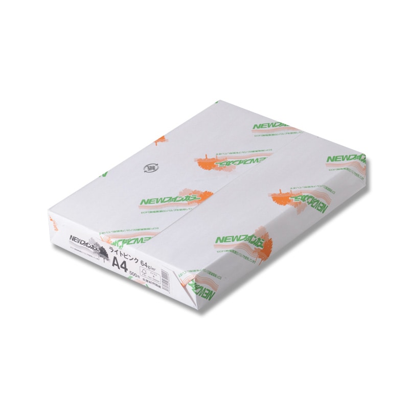 コピー用紙 NEWファインカラー(国産) A4ライトピンク 500枚/冊