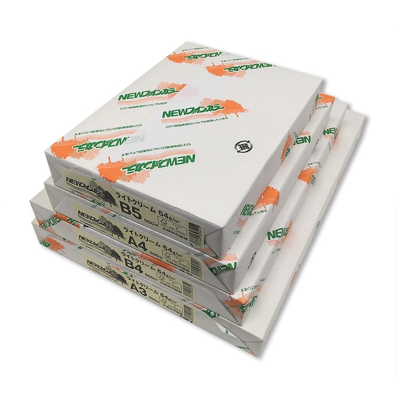 コピー用紙 NEWファインカラー(国産) A4ライトクリーム 500枚/冊