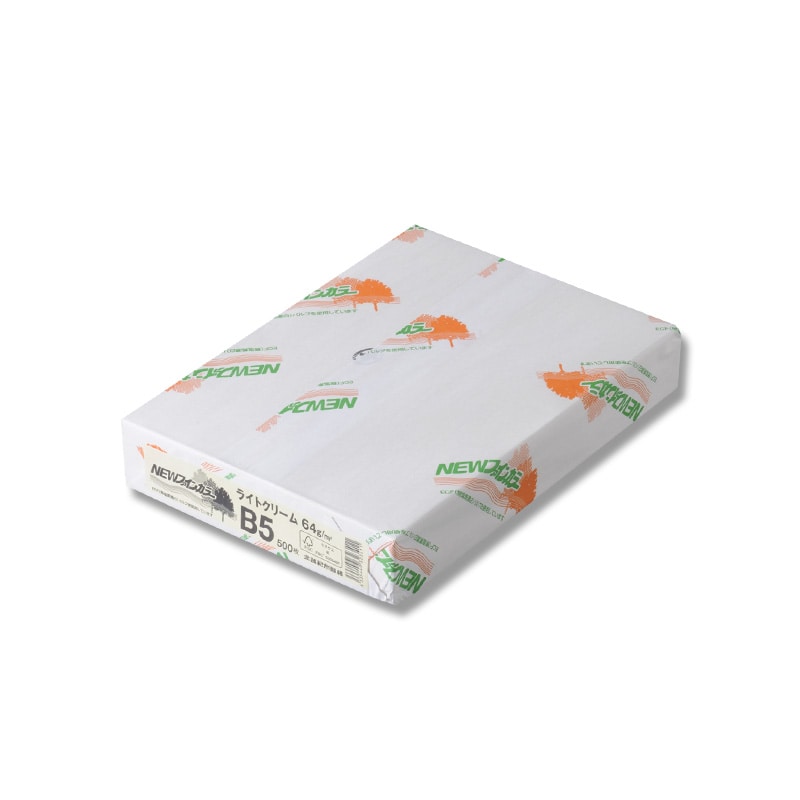 コピー用紙 NEWファインカラー(国産) B5ライトクリーム 500枚/冊