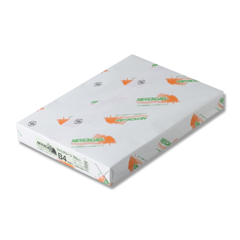 コピー用紙 NEWファインカラー(国産) B4ライトグリーン 500枚/冊