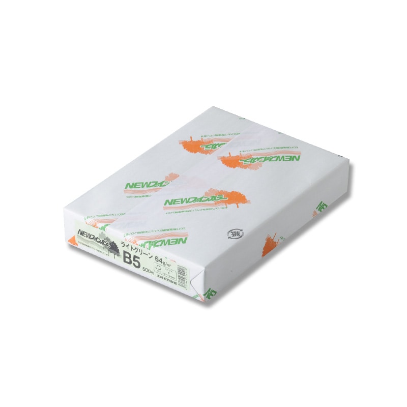 コピー用紙 NEWファインカラー(国産) B5ライトグリーン 500枚/冊