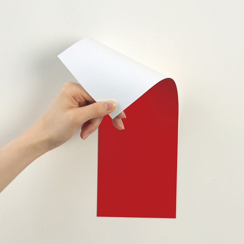 マグエックス マグネット両面カラーシート 赤/白 MSR-10RW 1枚(ご注文単位10個)【直送品】