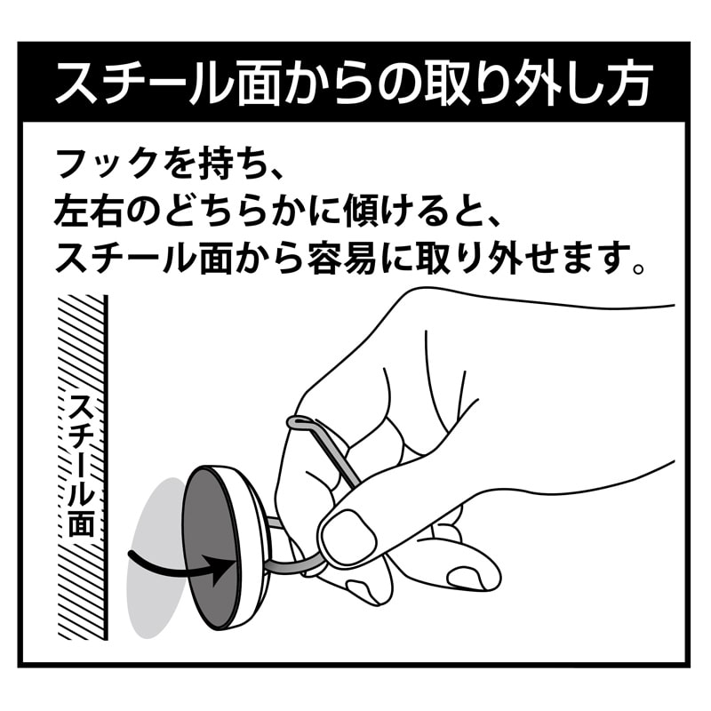 マグエックス マグネットフック　ゼロスライド L MZR-12K　L　黒 1パック（ご注文単位10個）【直送品】