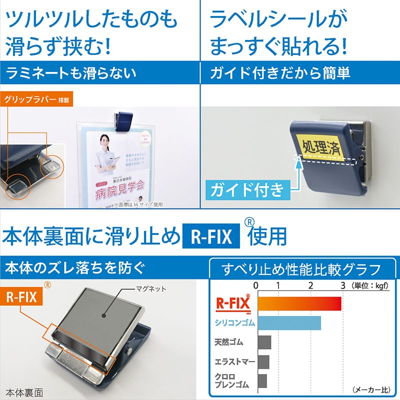 マグエックス マグネットハイブリットクリップ M 青 MHC-150-B 1袋(ご注文単位10個)【直送品】