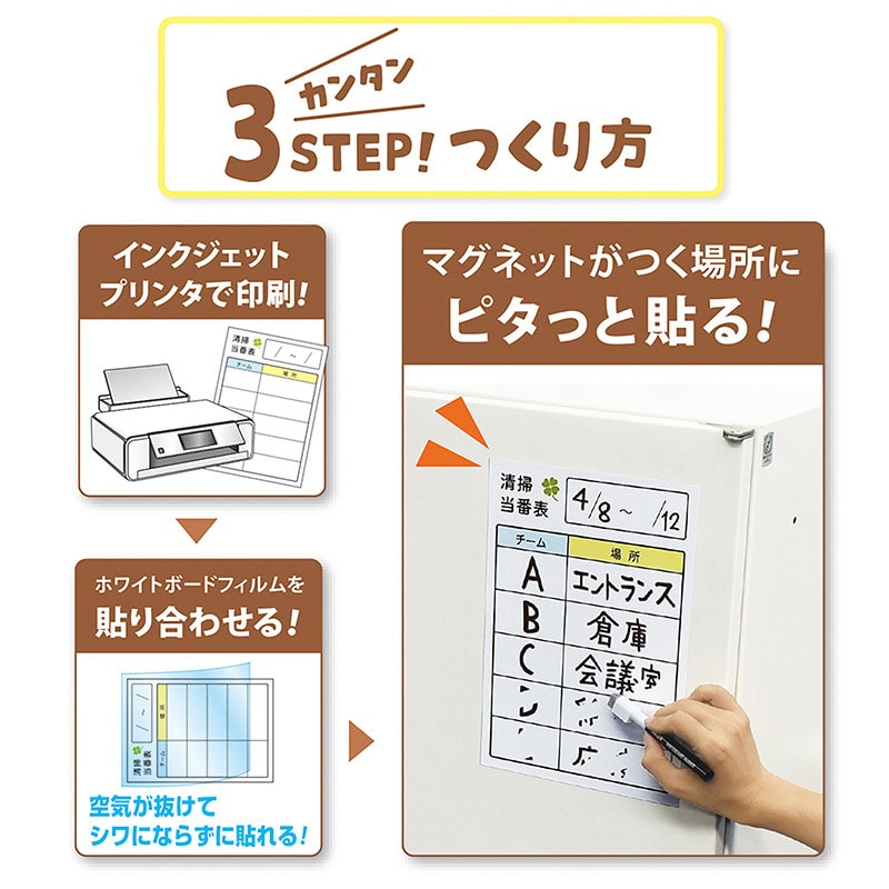 マグエックス マグネット用紙　ぴたえもん　　ホワイトボードキット A4　2セット入 MSPWH-A4 1パック（ご注文単位10個）【直送品】