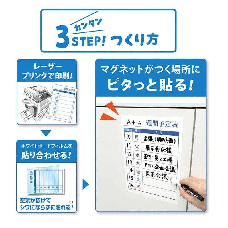 マグエックス マグネット用紙　ぴたえもん　レーザープリンタ用 ホワイトボードキット　A4　2セット MSPLWH-A4 1パック（ご注文単位10個）【直送品】