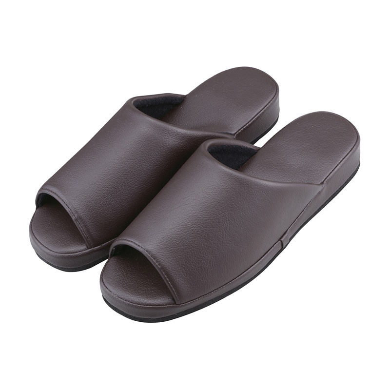 マツヨシスリッパ コンフォート 前開 HP-14 12足入 ブラウン 1足(ご注文単位1足)【直送品】