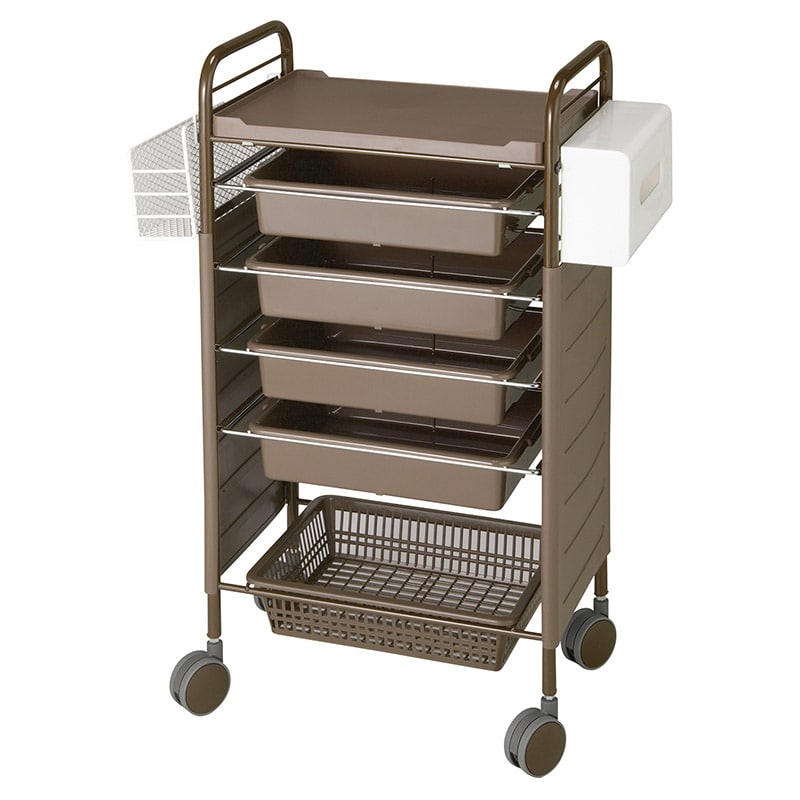 カラーアプリワゴン サイドカバー 収納タイプ SN-AP008 ブラウン 1個(ご注文単位1個)【直送品】